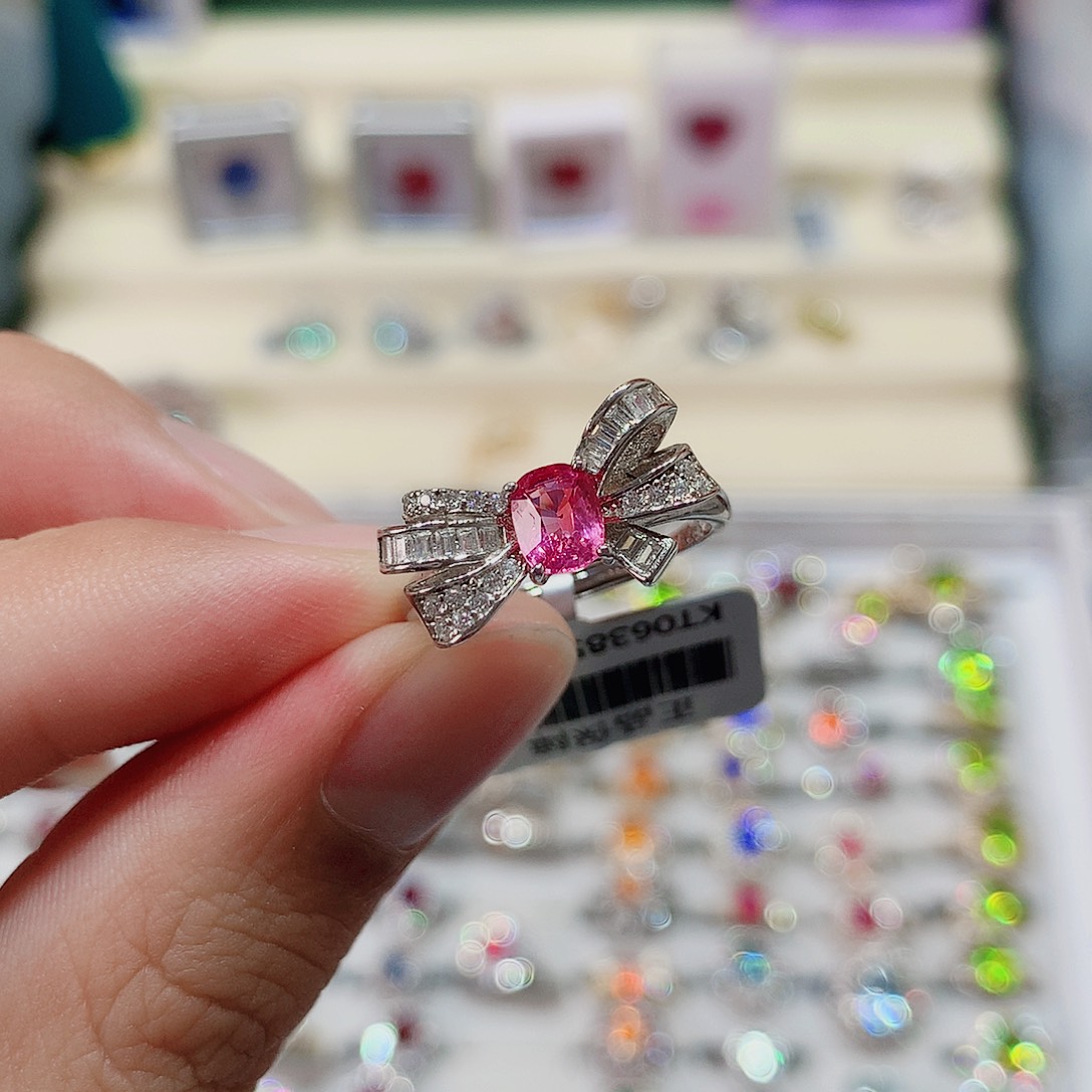 戒指尖晶石银S925镶嵌