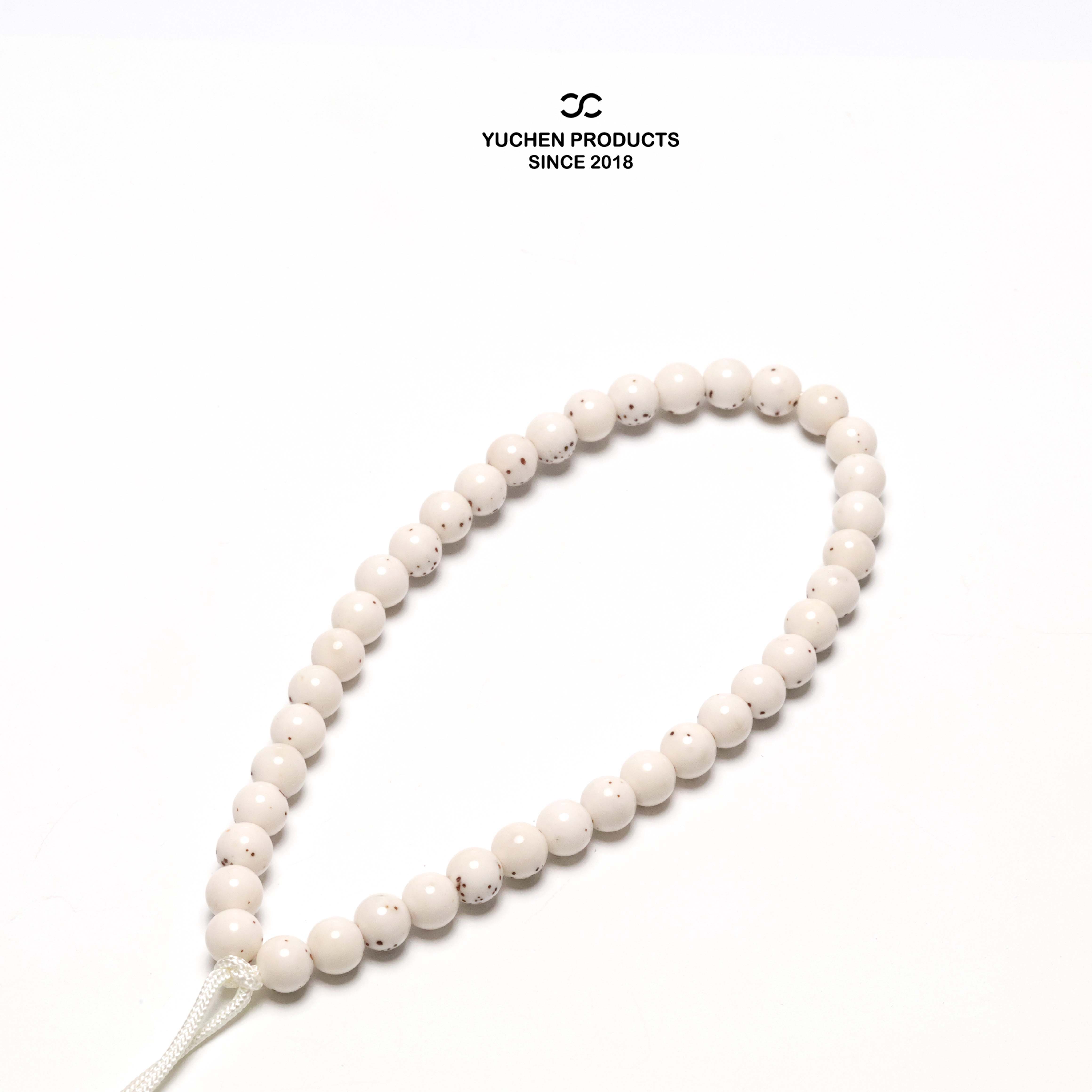 【宇辰】6MM原生态原白石玉料糯冰玉化收藏级圆珠正月星月菩提手持