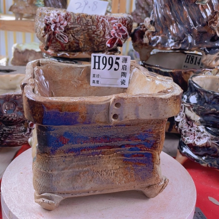 紫砂花盆景德镇陶瓷995