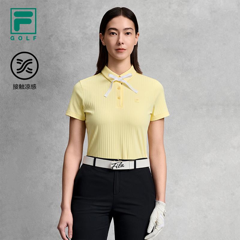 FILA 斐乐女子针织短袖POLO衫2026夏款高尔夫运动凉感A11W625103F