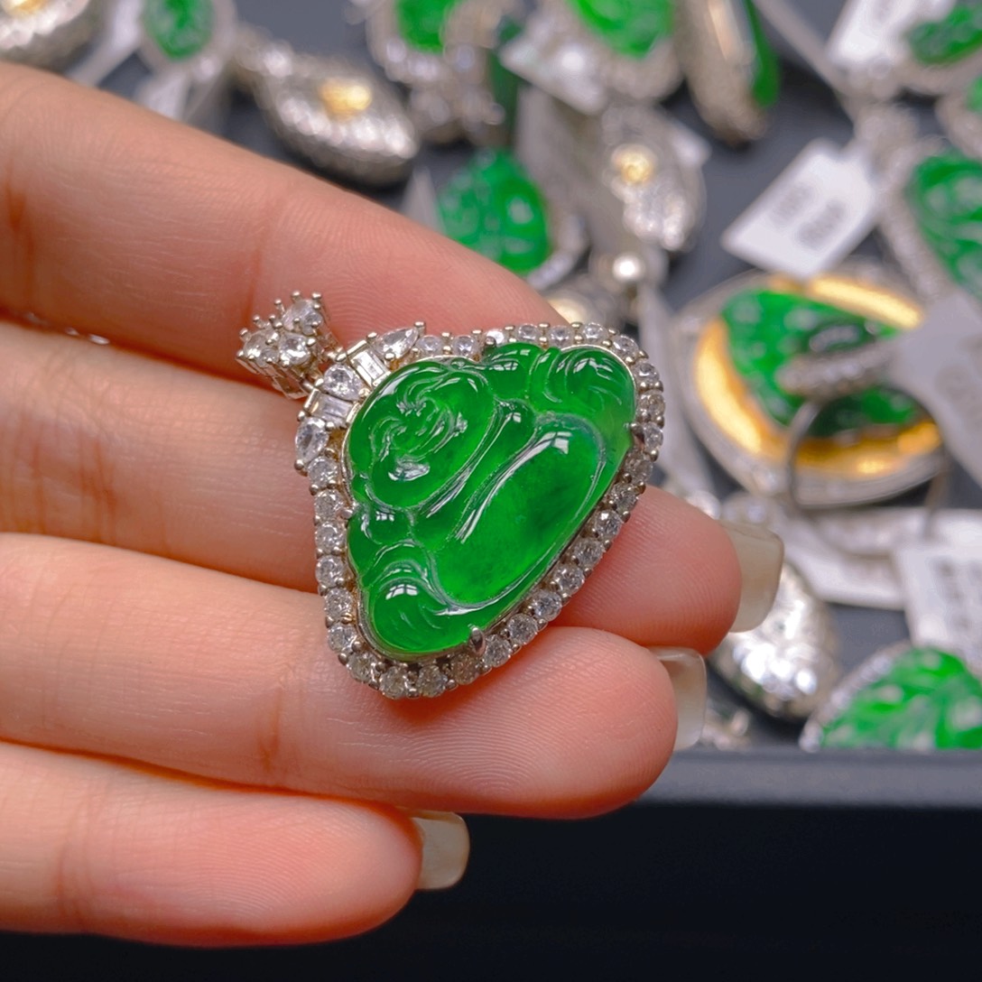 翡翠颈饰银S925镶嵌888888888899