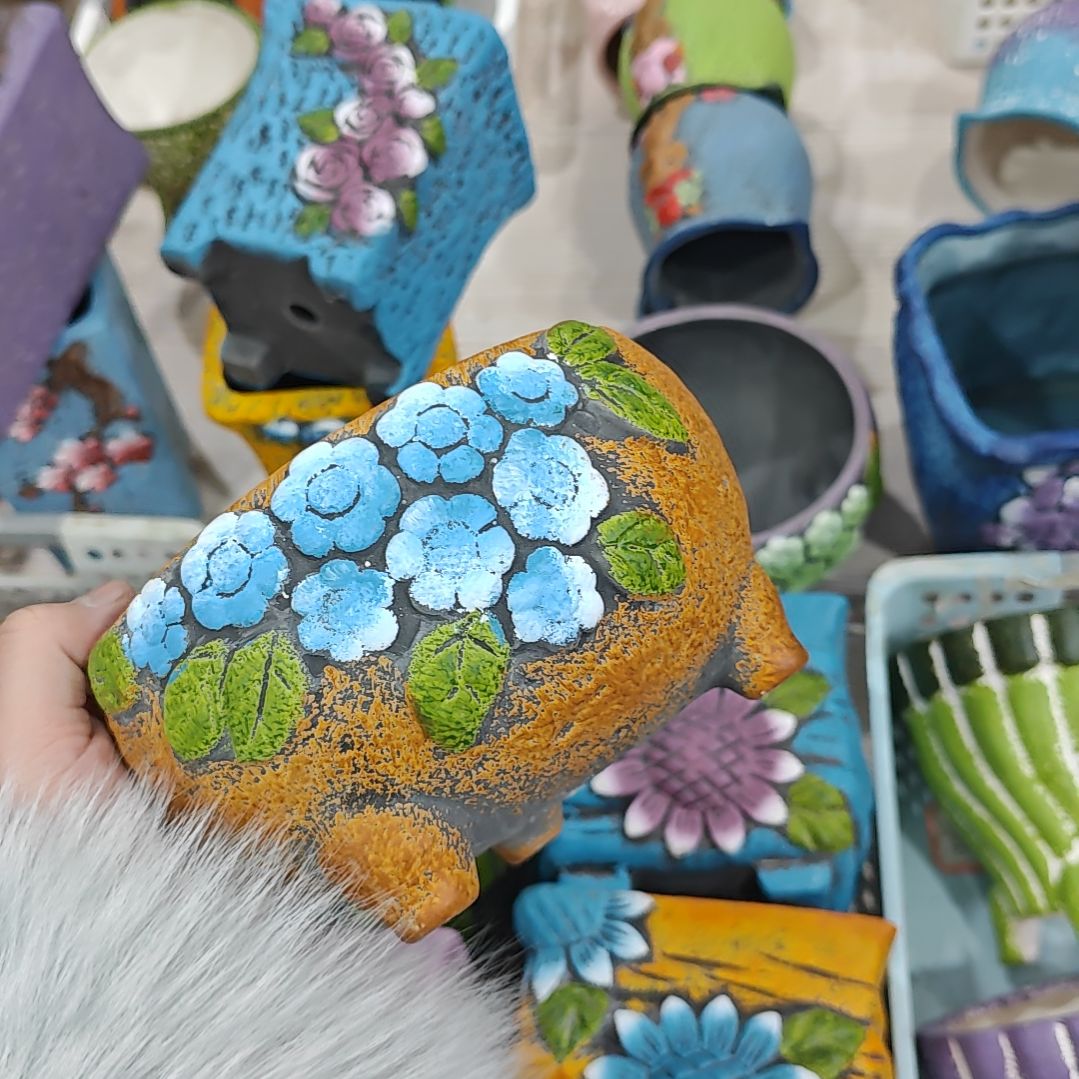 红陶吸水透气的白陶花盆凑满12发货