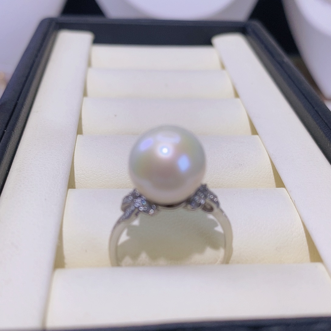 淡水珍珠戒指银S925镶嵌