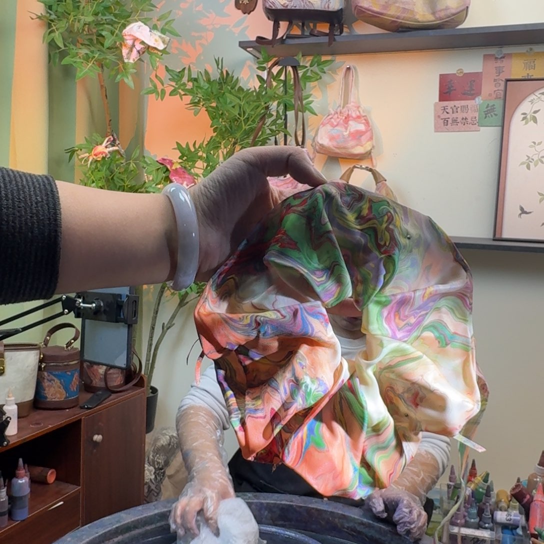 竹***风皮质铁合金水母发圈