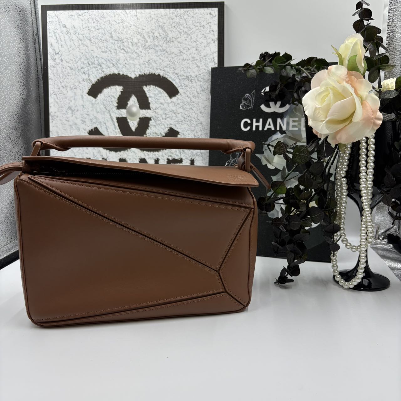 99新 LOEWE/罗意威 林纳奢品/焦糖色闲置新几何包