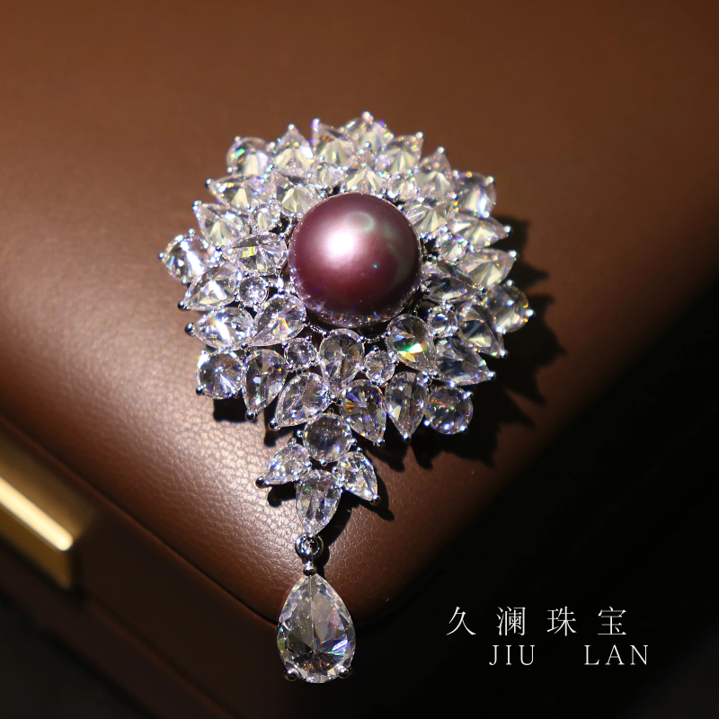 天然淡水珍珠高定胸针珠宝款 A041