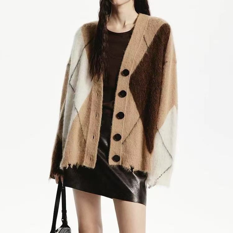 【100山羊绒拉绒】242002秋冬新款羊绒衫气质轻奢温柔软糯款开衫