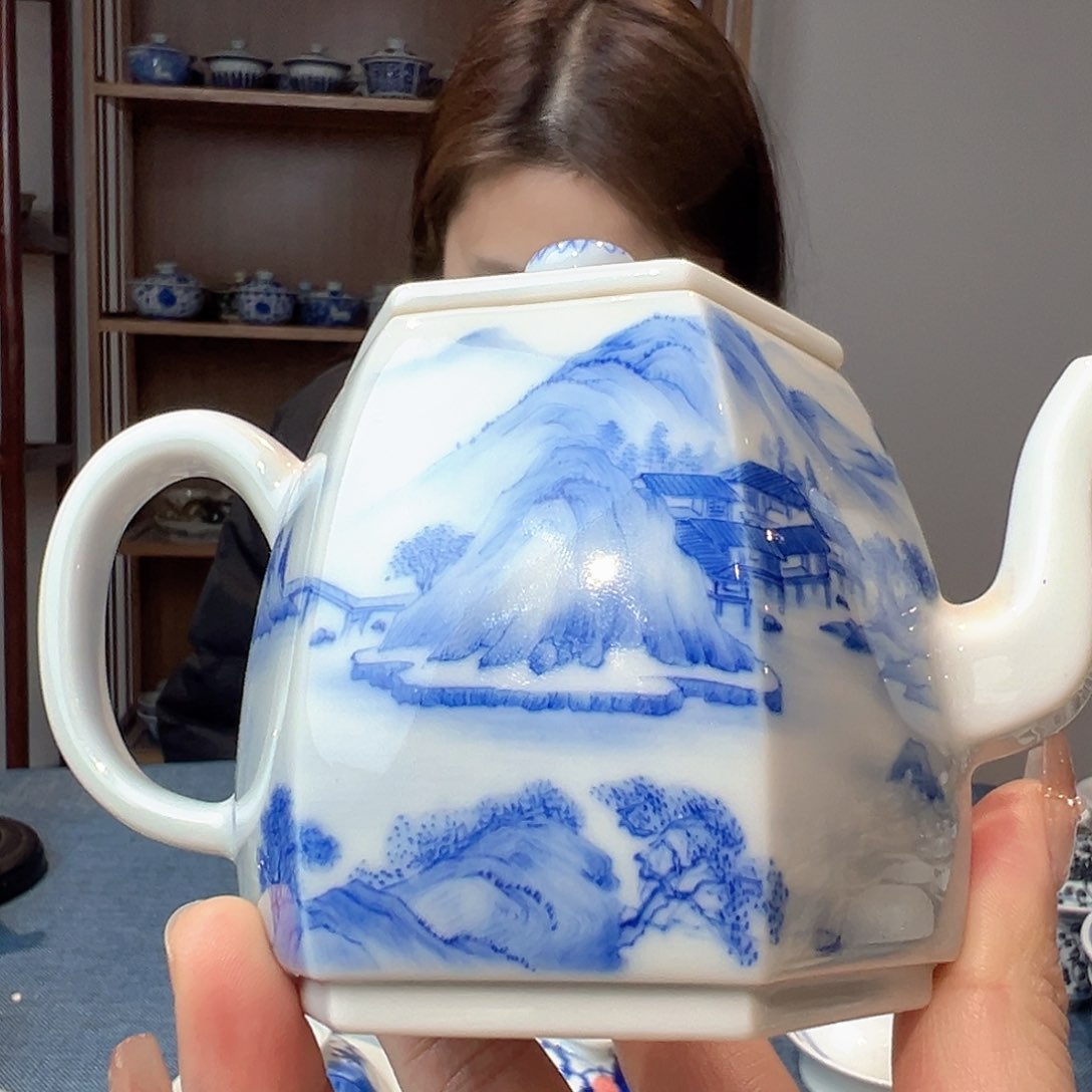 福利山水壶手工手绘
