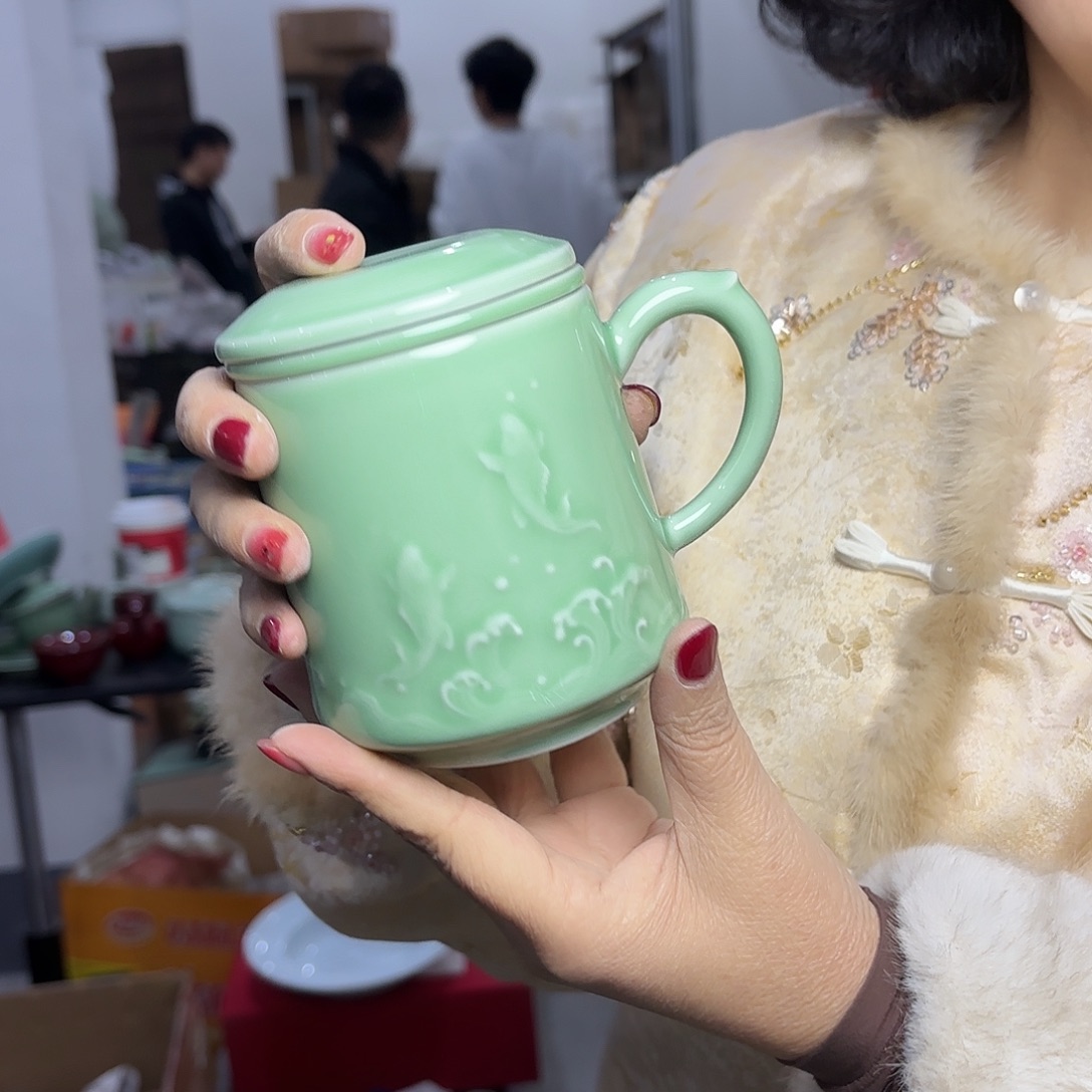 龙泉云间青瓷小米茶器
