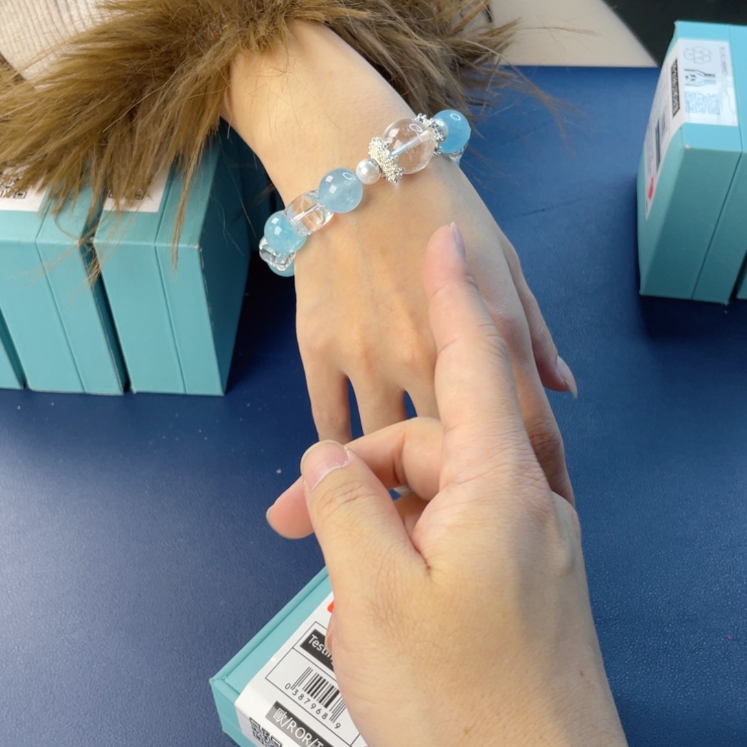 水晶手链银S925镶嵌