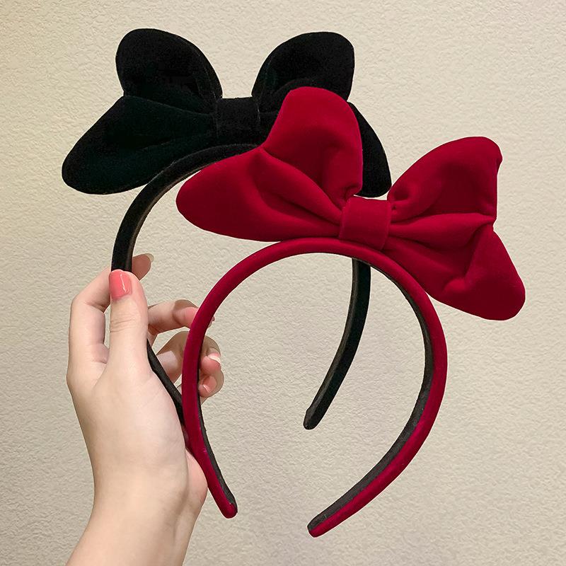 在逃公主红色丝绒蝴蝶结发箍女款头箍魔女宅急便发卡头饰
