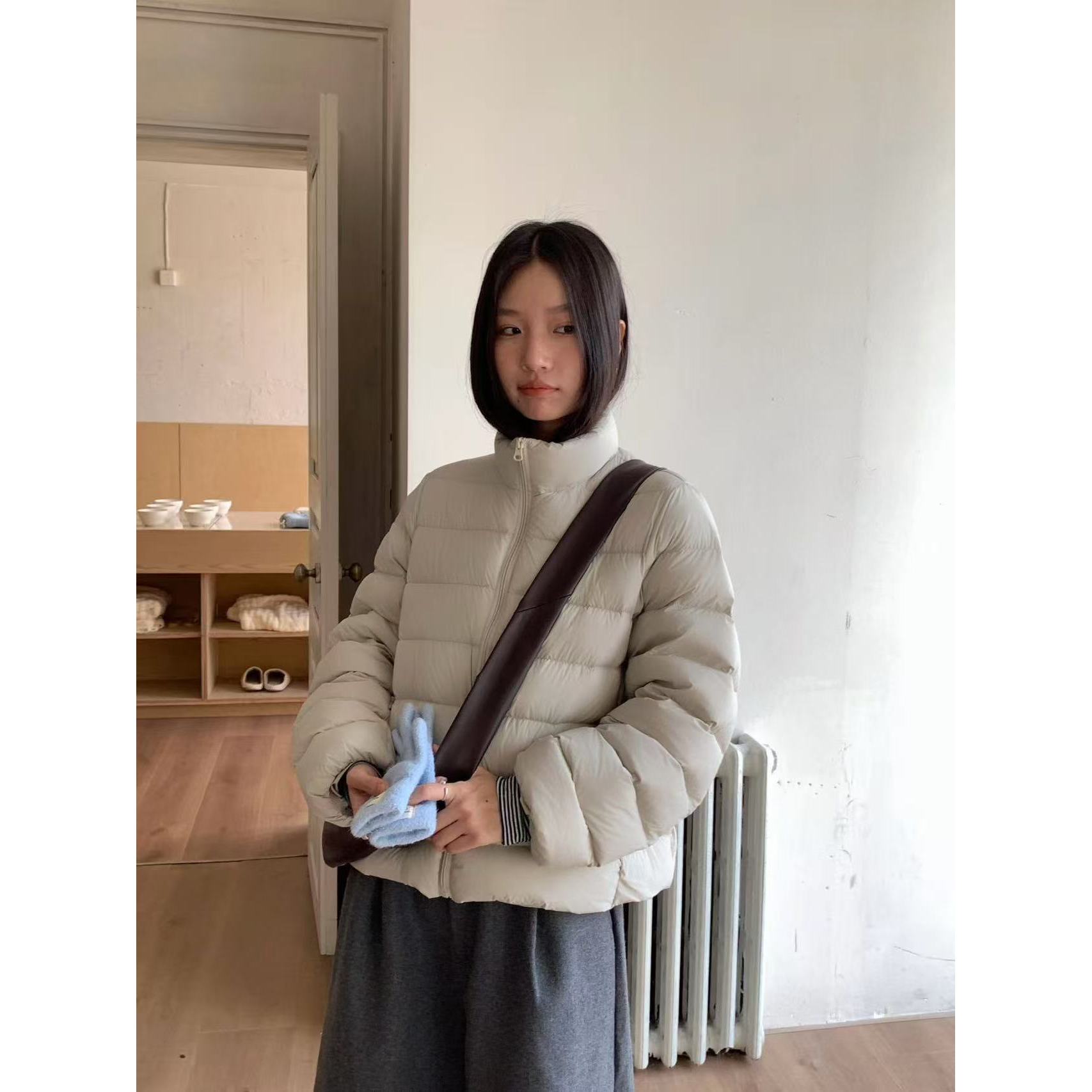 J-25046#“新国标90白鸭绒”雪顶棉花糖~保暖蓬松羽绒服女(充115