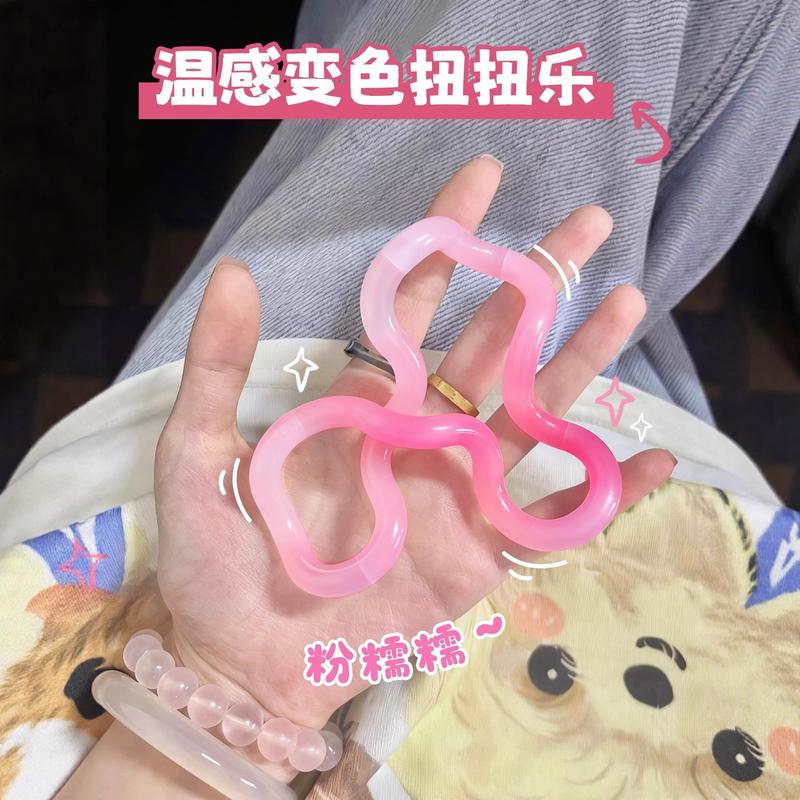 解压温变款捏捏东专注力焦虑戒手指玩具无限解压玩具扭扭乐