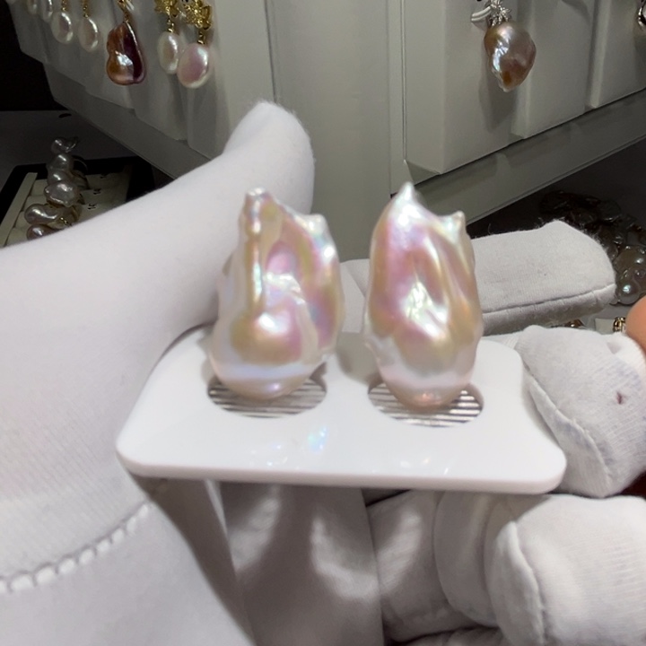 淡水珍珠耳饰银S925镶嵌Y**i