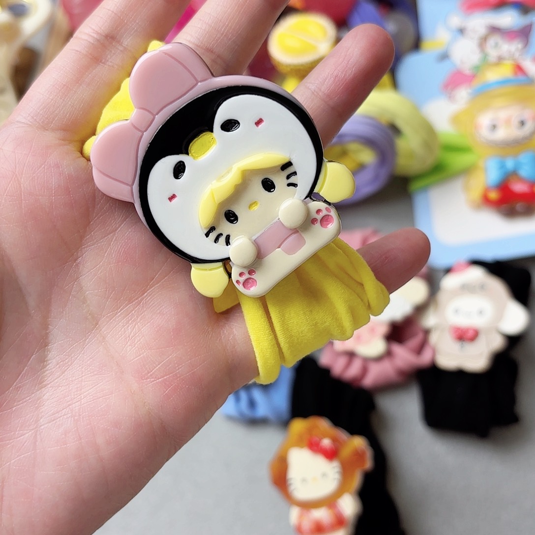 布艺铁合金粉色发圈