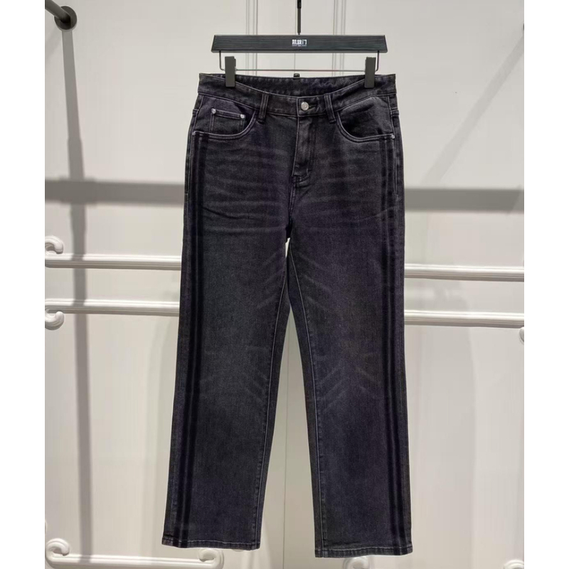 【凯旋门男装】春夏新款男士潮流百搭休闲百搭小直筒薄款黑灰牛仔裤