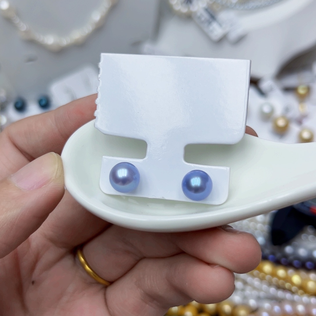 淡水珍珠耳饰银S925镶嵌