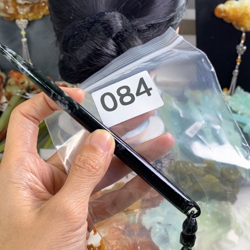 【闪购商品】岫玉发饰未镶嵌双**&