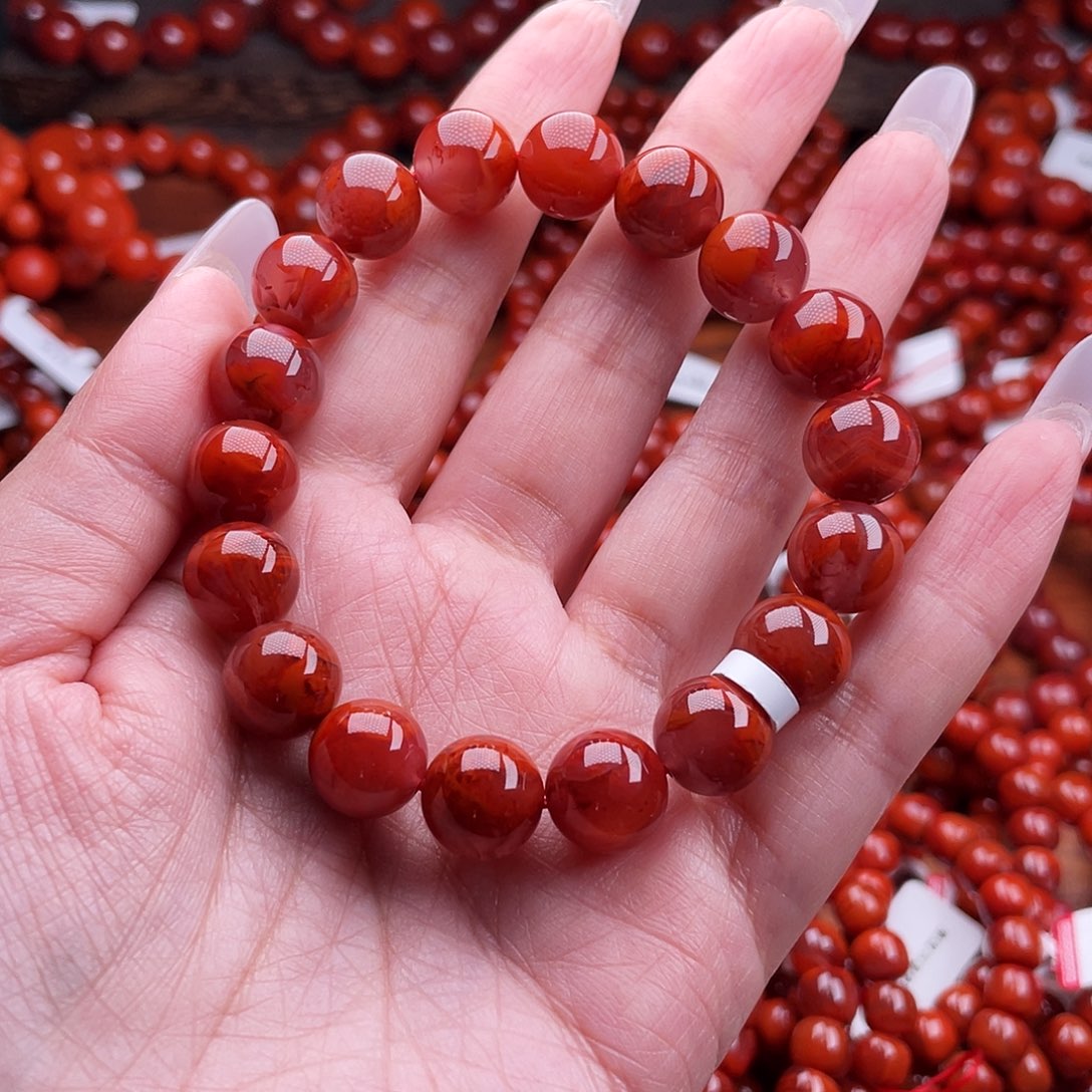 南红玛瑙未镶嵌瓦西手串11mm