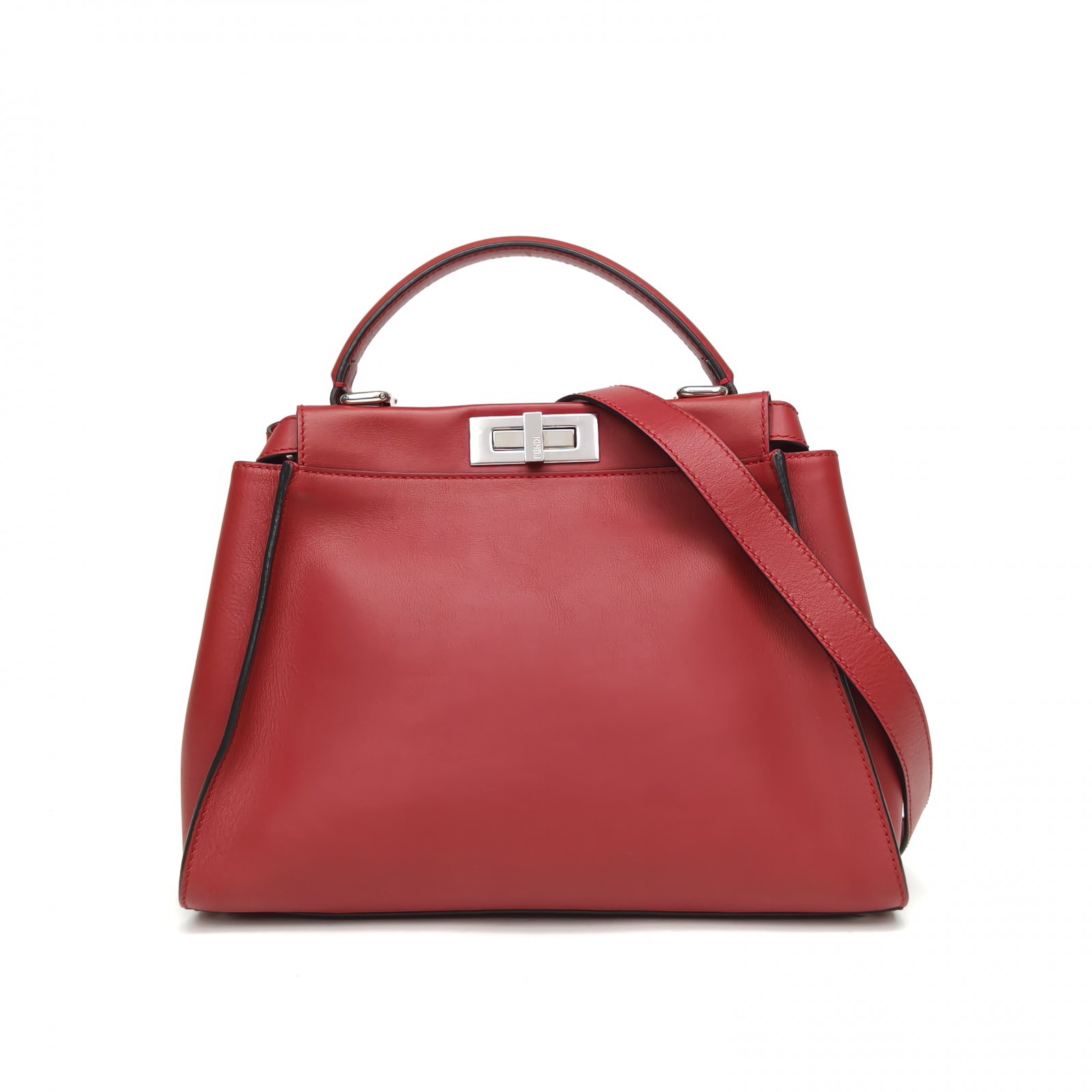 95新 FENDI/芬迪 【娇活动】中号33皮革C/蛇皮/鳄鱼皮 银扣 724369