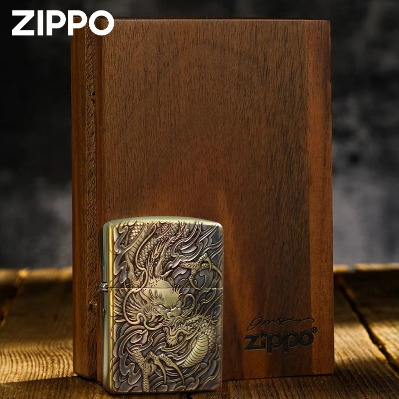 zippo正品打火机 龙行天下盔甲鬼王（备用）