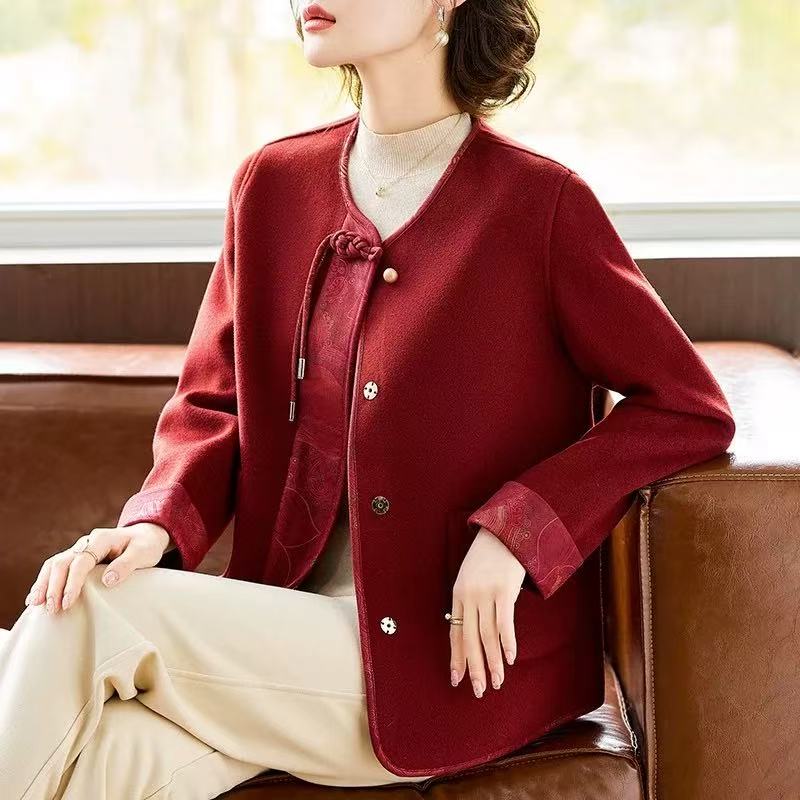 【撤柜样品】X340秋冬季气质百搭外套女咖啡商家提供