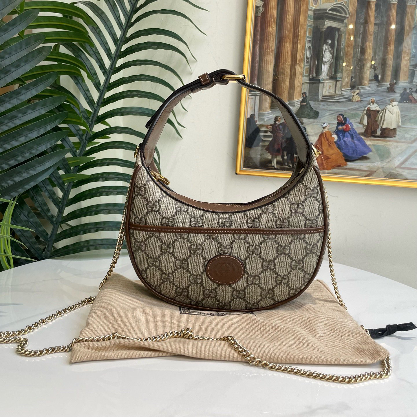 95新 GUCCI/古驰 御古屋/95700/op半月月亮包