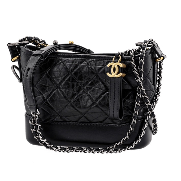 99新 Chanel/香奈儿 黑金流浪包 小号 28开 