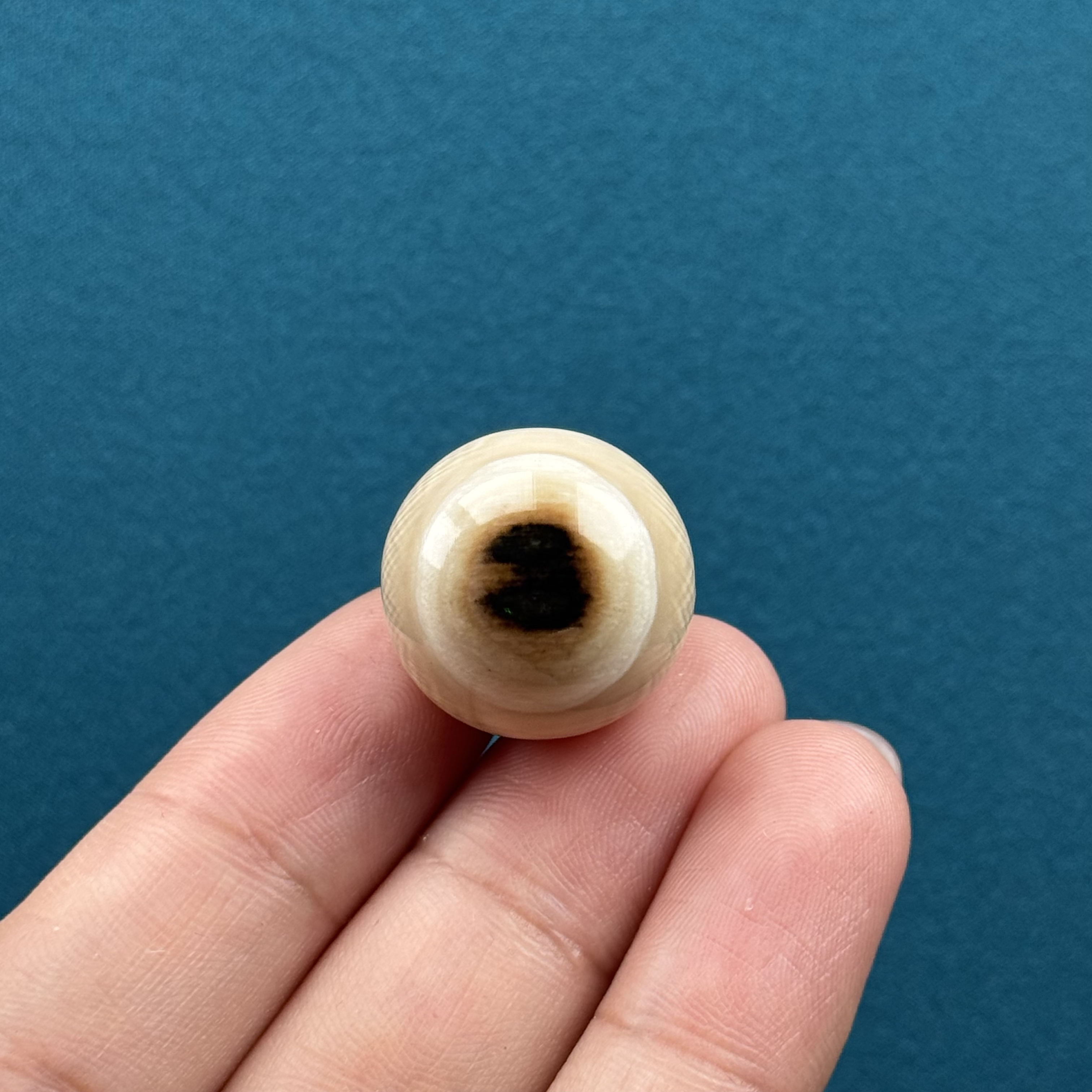 S99-60天然猛犸牙黄金瞳圆珠20mm一物一图支持鉴定