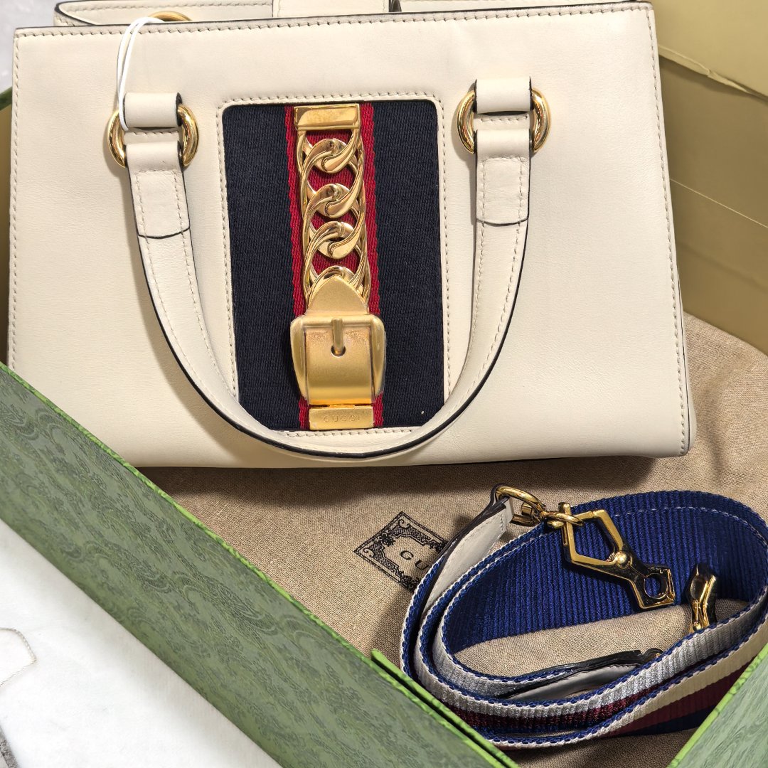 99新 GUCCI/古驰 白色手提单肩包 1720 1549