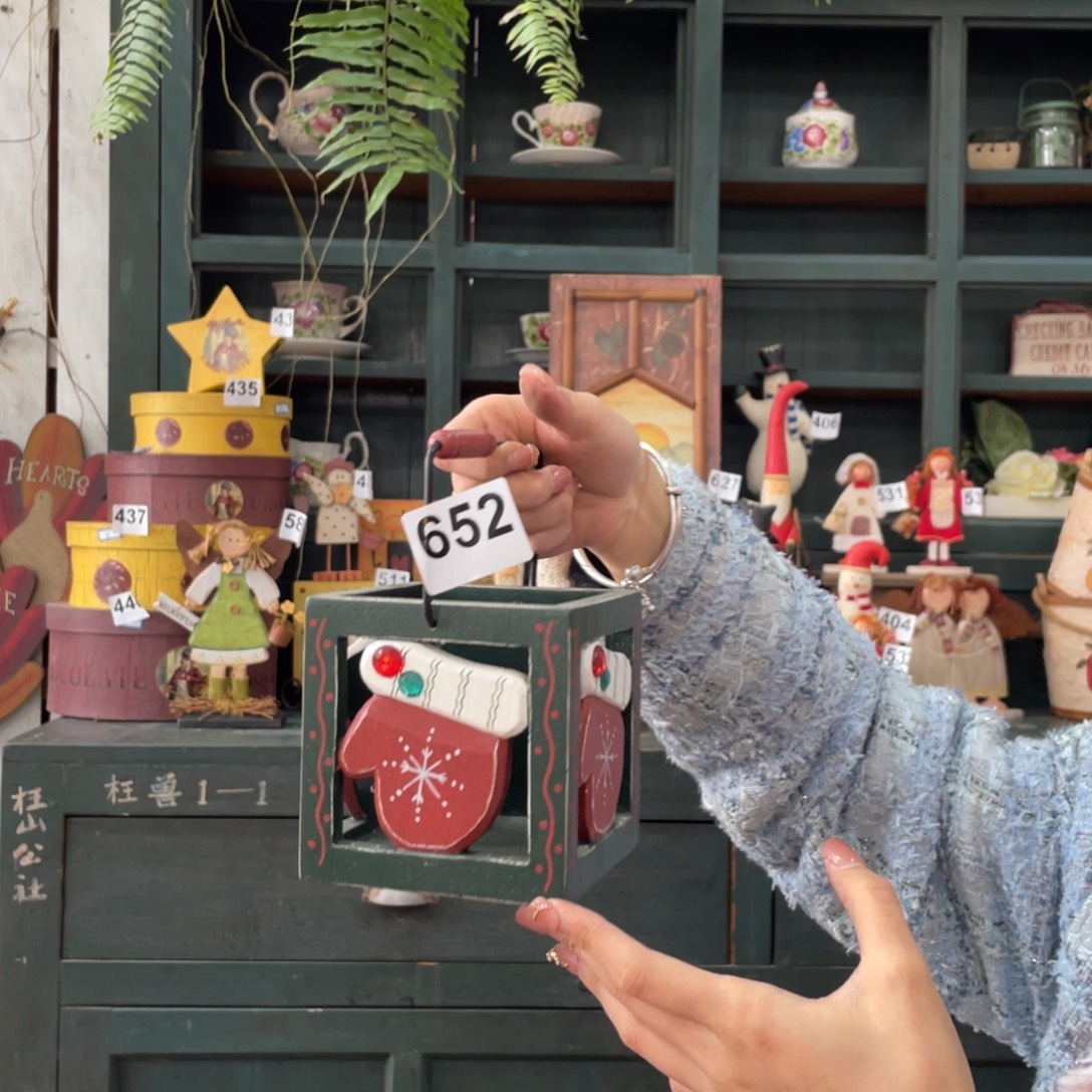 木质圣诞月福老货玩具中古风默认微损