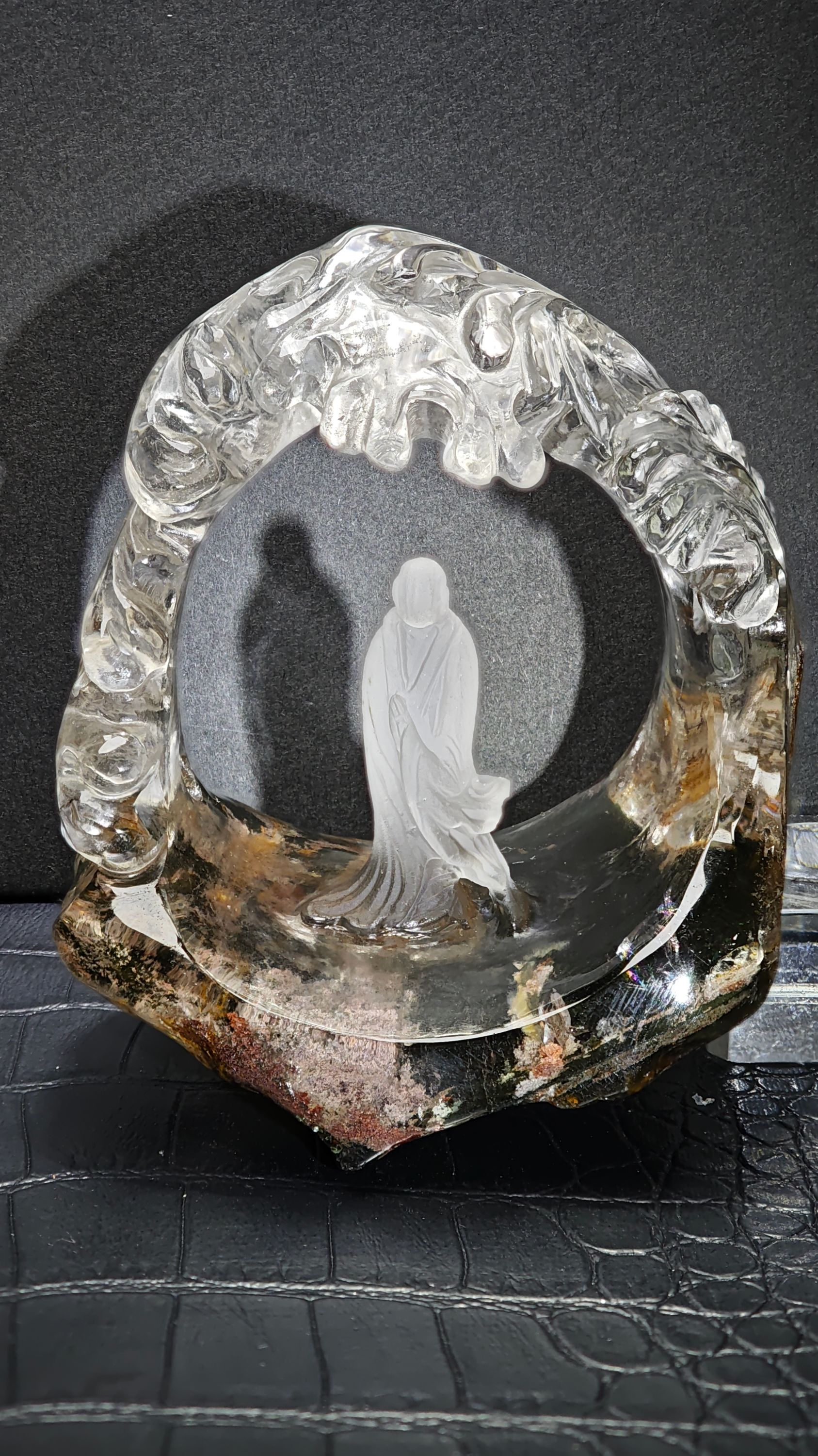 水晶珠宝半成品未镶嵌摆件 — 天然四季幽灵雕刻件 四季修心