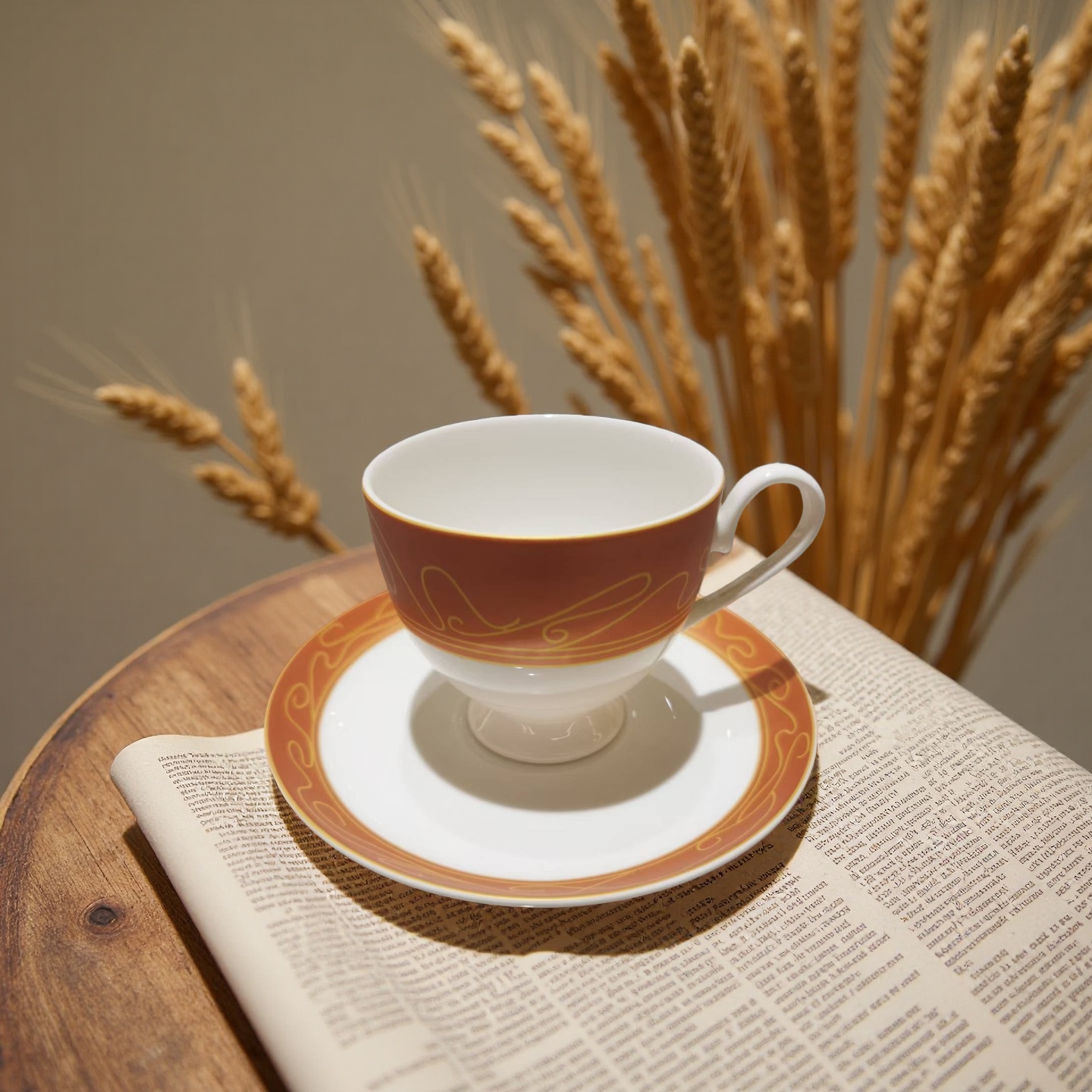 罗莎金骨瓷磨砂咖啡杯