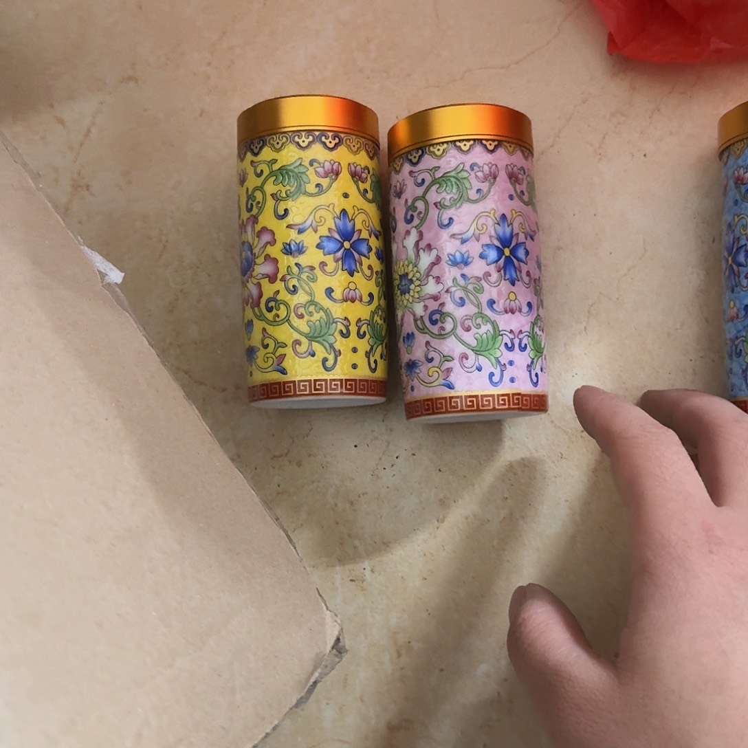 <***蝎黄➕粉茶叶罐组合陶瓷