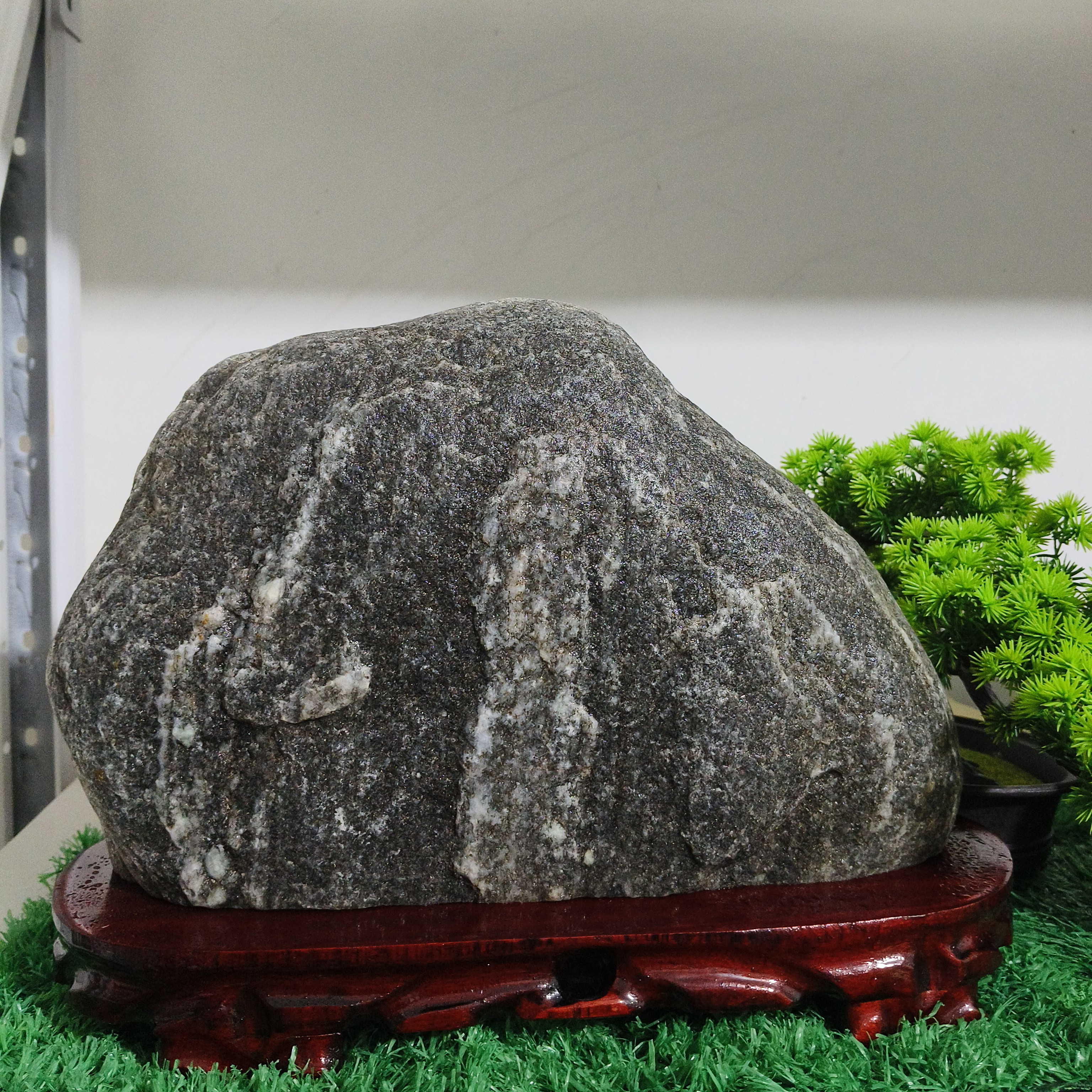 客厅阳台办公室室内摆件（如图石头+底座）长35cm高26cm