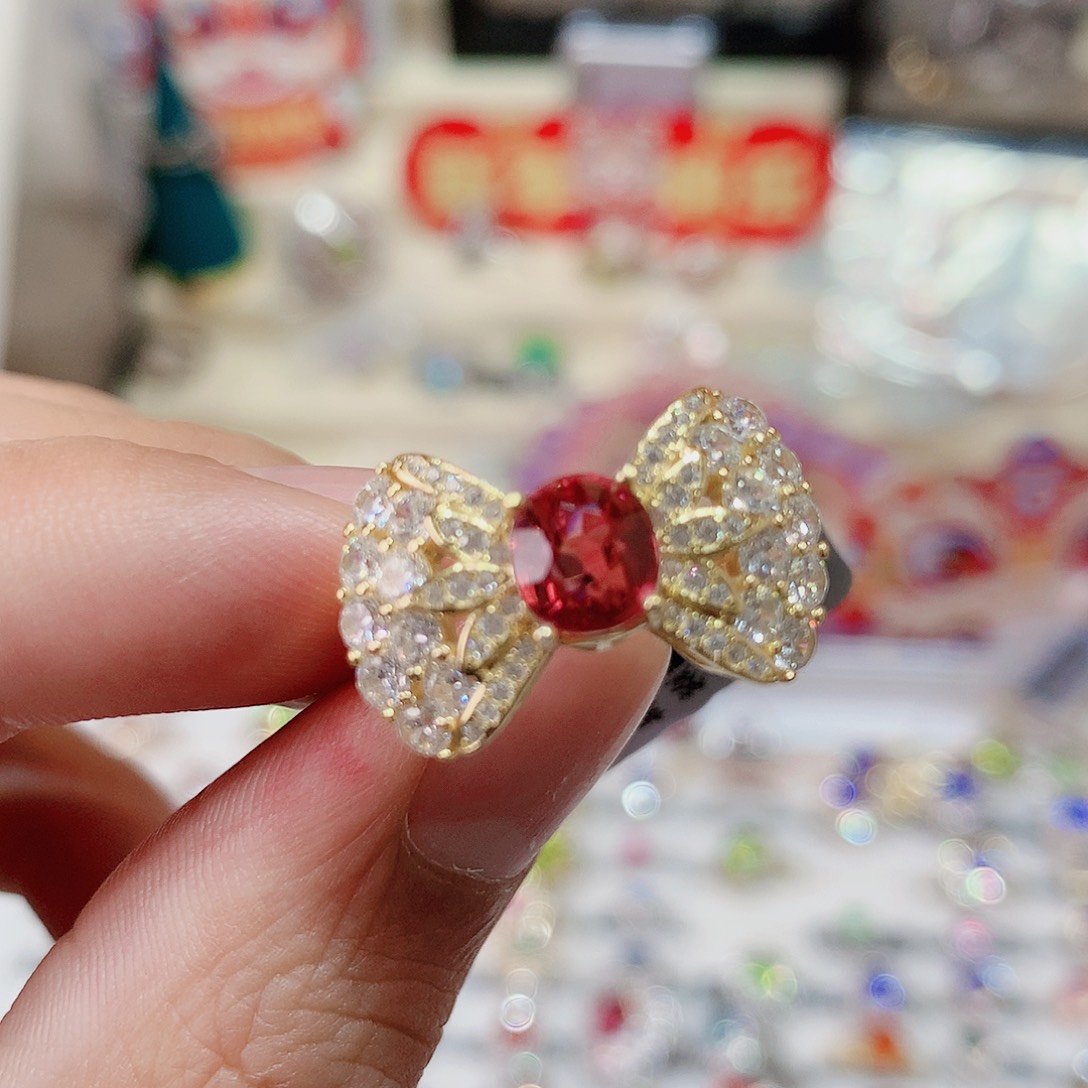 碧玺戒指戒指银S925镶嵌