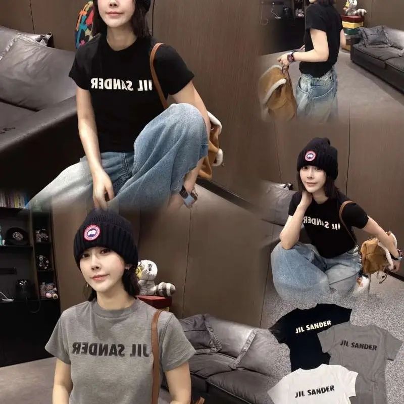 91379时尚百搭彩色印花圆领短袖T