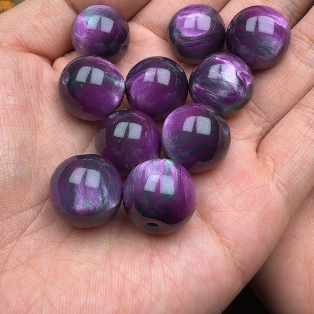 欧泊合金笔搁欧珀16圆珠紫色一颗随机发