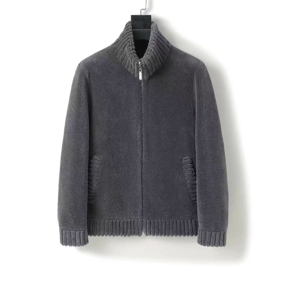 男士双面穿颗粒绒保暖秋冬冬季短款羊毛外套时尚搭休闲男装夹克