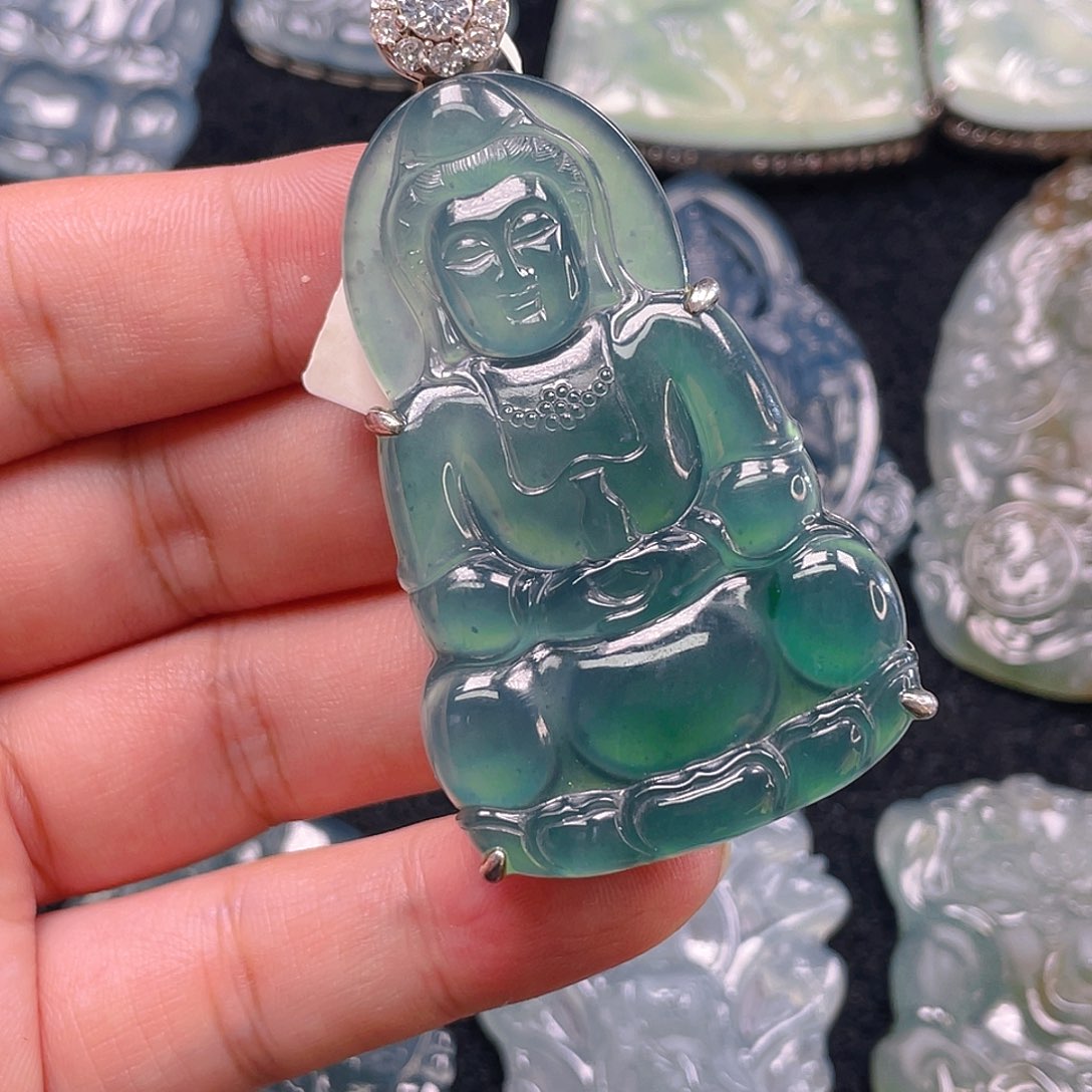 颈饰银S925镶嵌翡翠6，