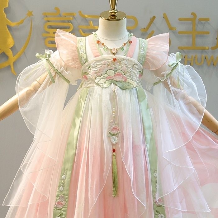女童汉服短袖2025新款超仙儿童连衣裙公主裙中国风女孩夏季唐装