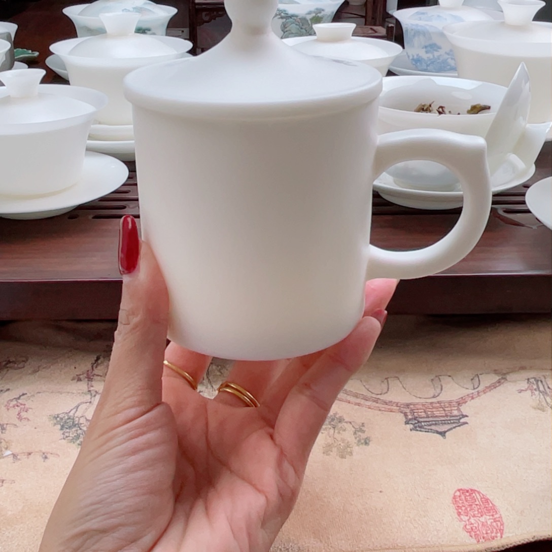 羊脂玉瓷水杯素烧水壶的水平了