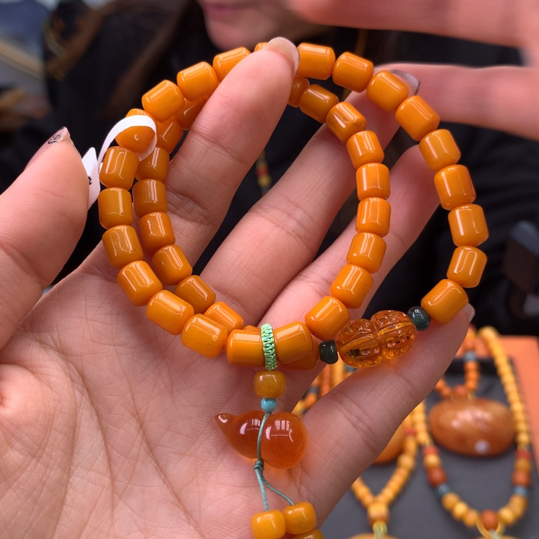 蜜蜡手串未镶嵌天然