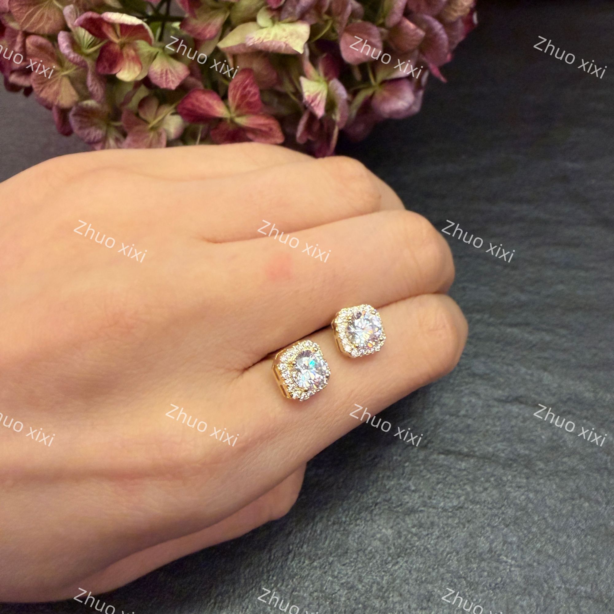 合金耳饰  亮晶晶镶钻金属感精致耳环-20574