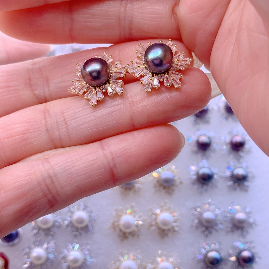 合金耳饰淡水珍珠