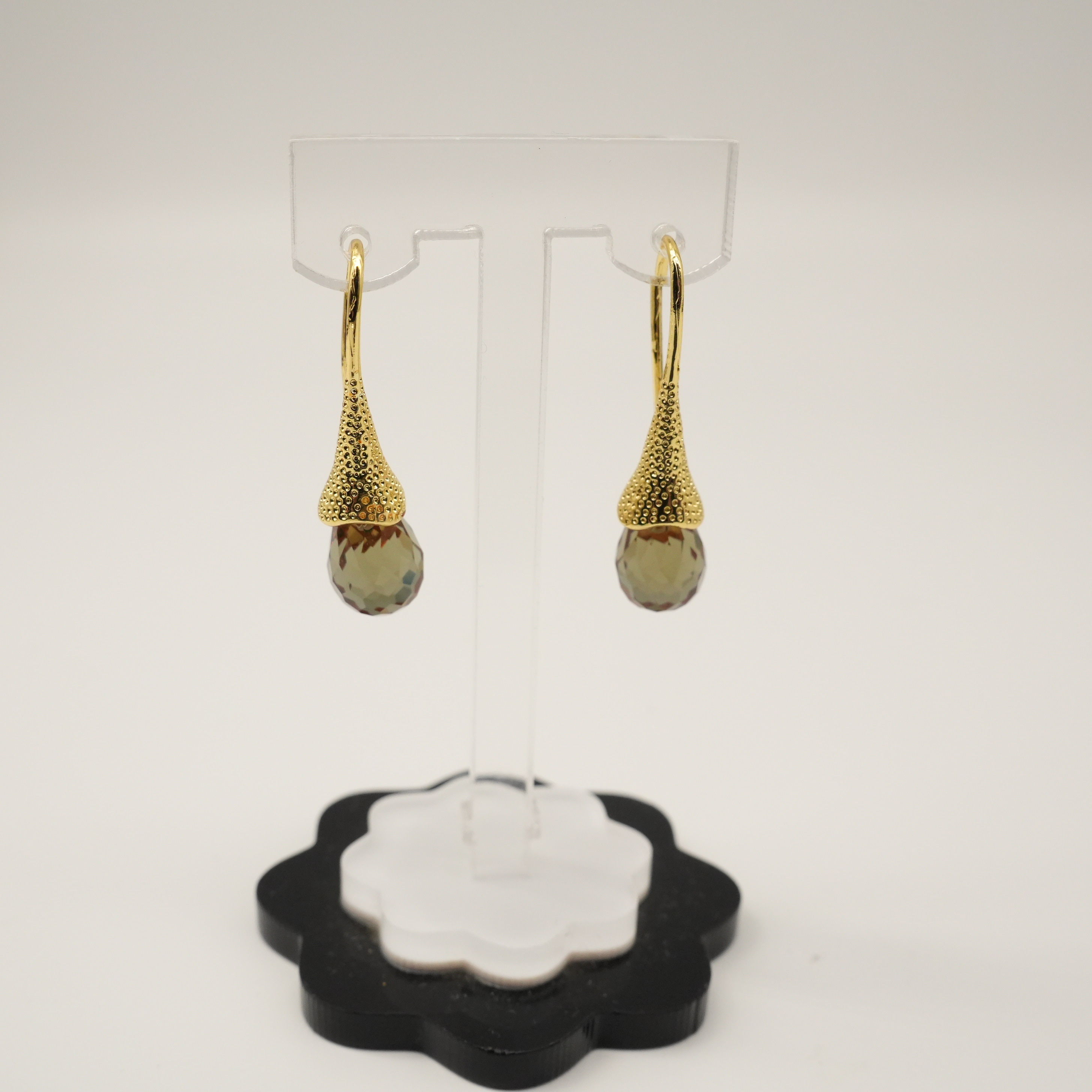 合金珐琅耳饰 欧美红色复古宫廷甜美风耳钩轻奢耳环手工银镀金色