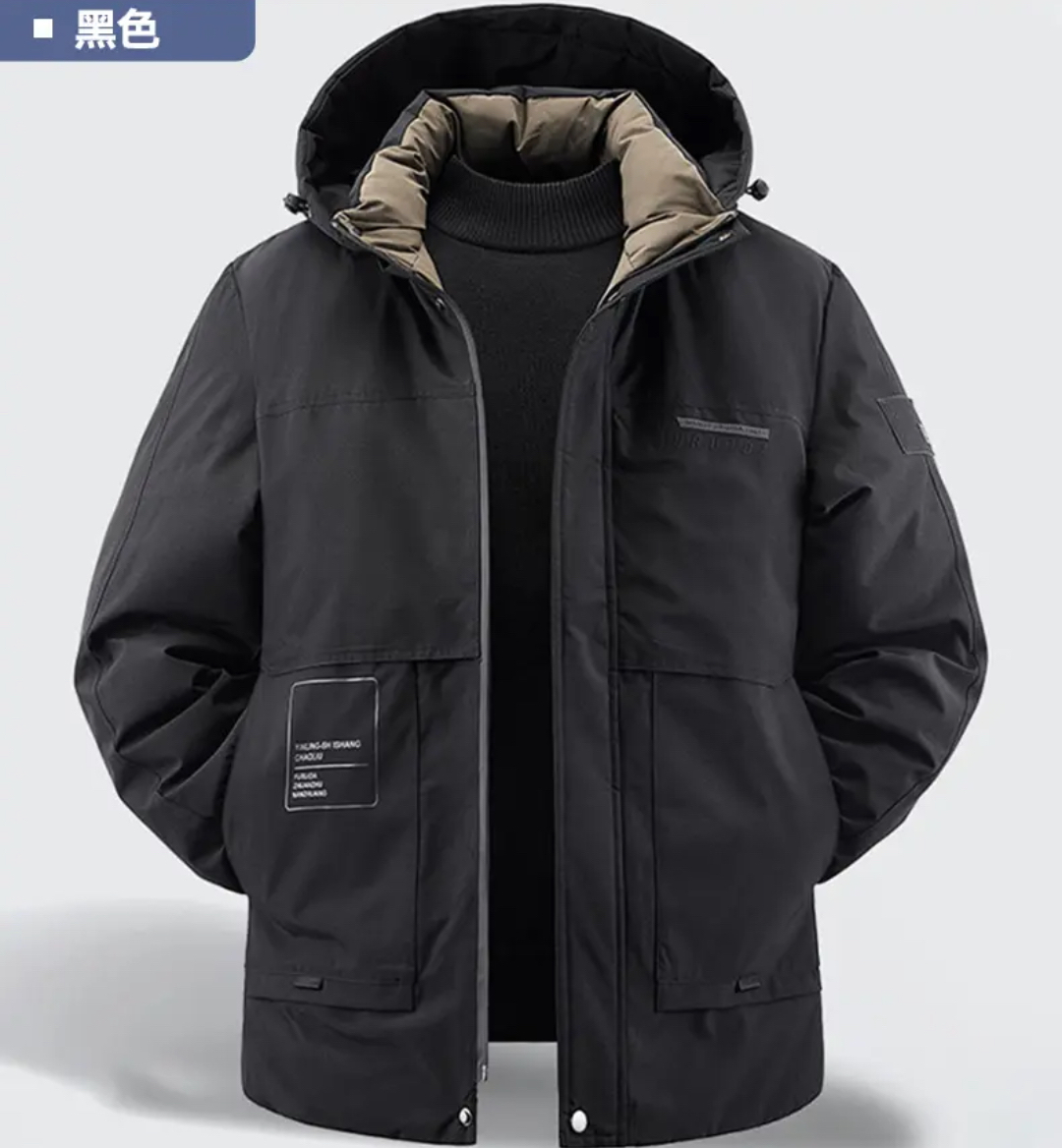 冬季男士保暖可拆卸帽休闲棉衣外套622
