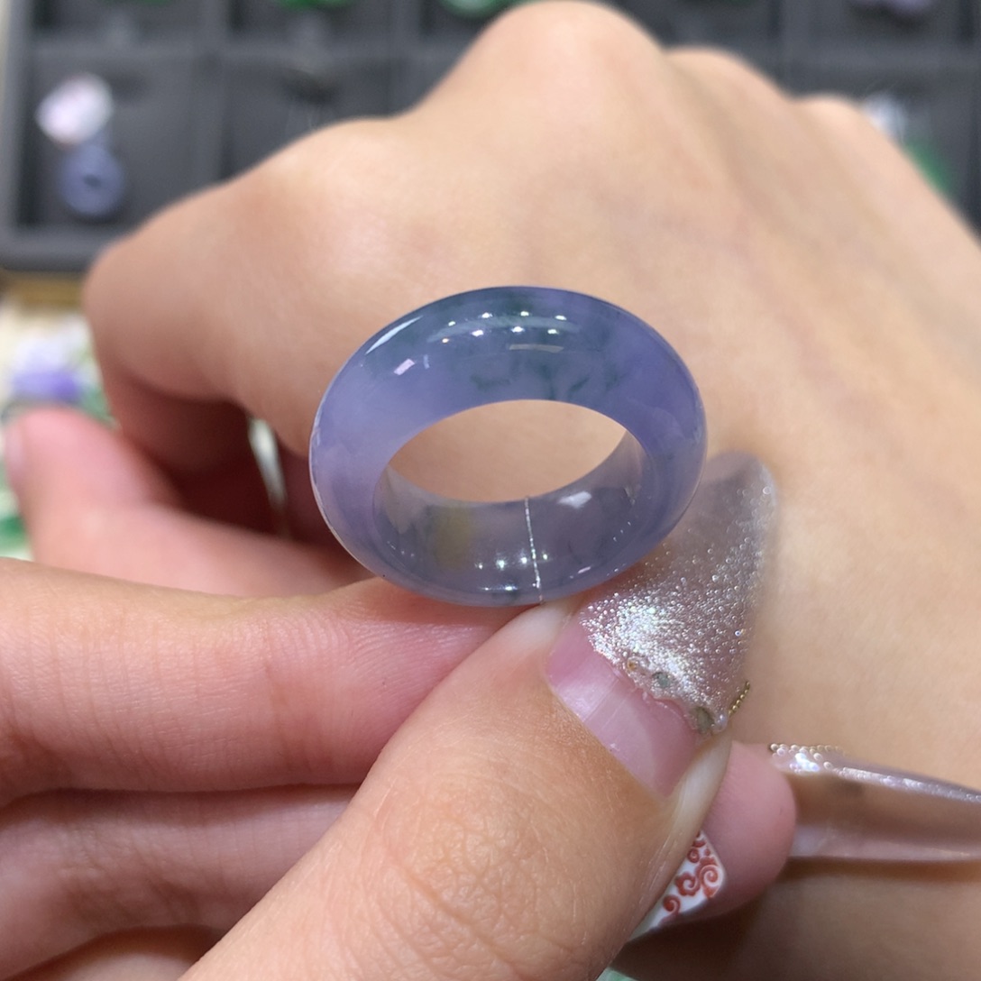 翡翠戒指未镶嵌9-10莫奈花园