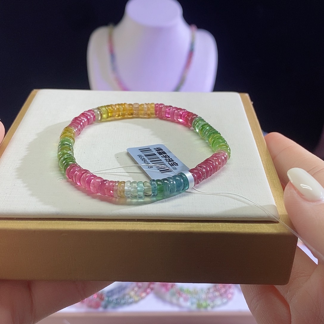 碧玺手链未镶嵌A****o算盘珠