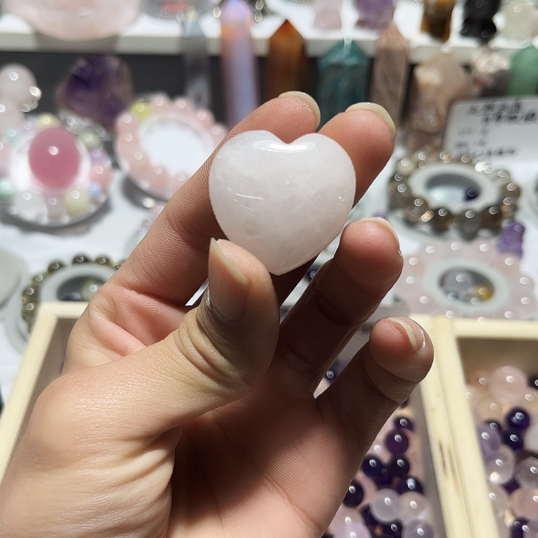 珠宝半成品未镶嵌水晶粉水小爱心